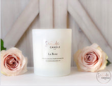 Load image into Gallery viewer, Immerse yourself in the delicate fusion of fresh rose petals and invigorating sea breezes with our La Rose candle. This enchanting scent combines the timeless elegance of roses with a refreshing coastal twist, creating a soft, romantic, and beautifully unique fragrance.