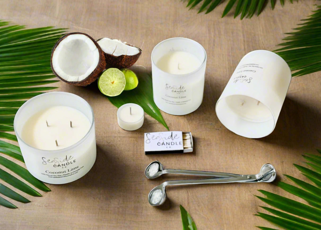 🥥🍋 Light your Coconut Lime candle 🕯️ and let its creamy coconut and zesty lime fragrance transport you to a breezy tropical escape — filling your home with pure coastal bliss. ✨