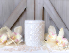 Load image into Gallery viewer, Light our Sea Salt &amp; Orchid candle and let its elegant fragrance envelop your home, creating a peaceful and inviting atmosphere reminiscent of a coastal getaway.